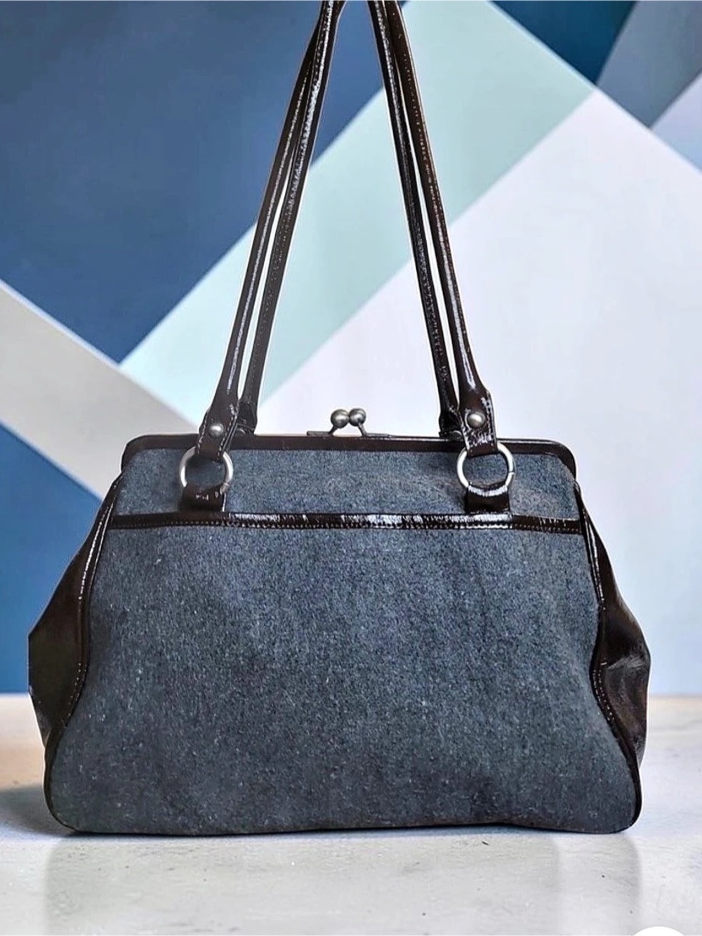 Hobo International Leather Shoulder Bag in Black & Brown - Picture 3 of 7